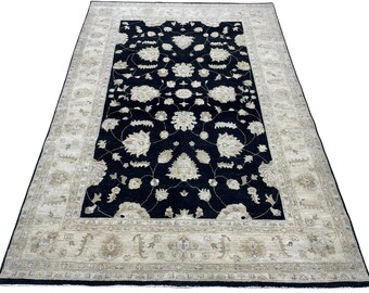 Tapis Hatchli Turkmène Khal Mohmadi - 3,6x6 - Laine Rouge Bordeaux - Noué Main