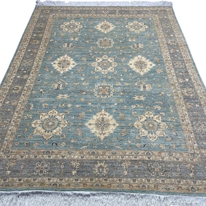 9x12 Ft Turquoise Bidjar Area Rug - Blue Grey Afghan Hand Knotted Veg Dye Floral Bidjar Area Rug - Rug for Living Room - Bedroom Rug