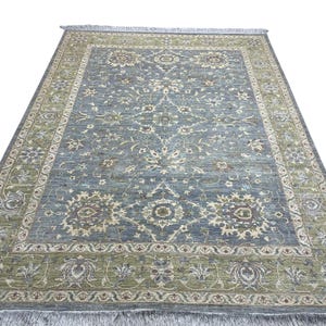 9x12 Ft Blue Bidjar Area Rug - Blue Green Afghan Hand Knotted Veg Dye Floral Bidjar Area Rug - Rug for Living Room - Bedroom Rug