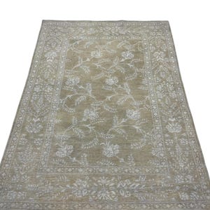 5x7 Ft Dull Orange Floral Persian Area Rug - Orange Beige Low Pile Afghan Hand Knotted Veg Dye Area Rug - Rug for Living Room - Bedroom Rug