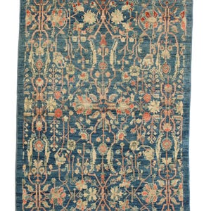 4x6 Turquoise Persian Area Rug - Greyish Blue Afghan High Quality Hand Knotted Veg Dyed Wool Area Rug - Bedroom Rug - Rugs for Living Room
