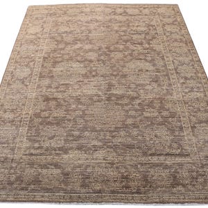 9x12 Brown Oriental Area Rug - Persian Style Afghan Hand Knotted Veg Dyes Wool Area Rug - Bedroom Rug - Rug for Living Room - Floral Rug