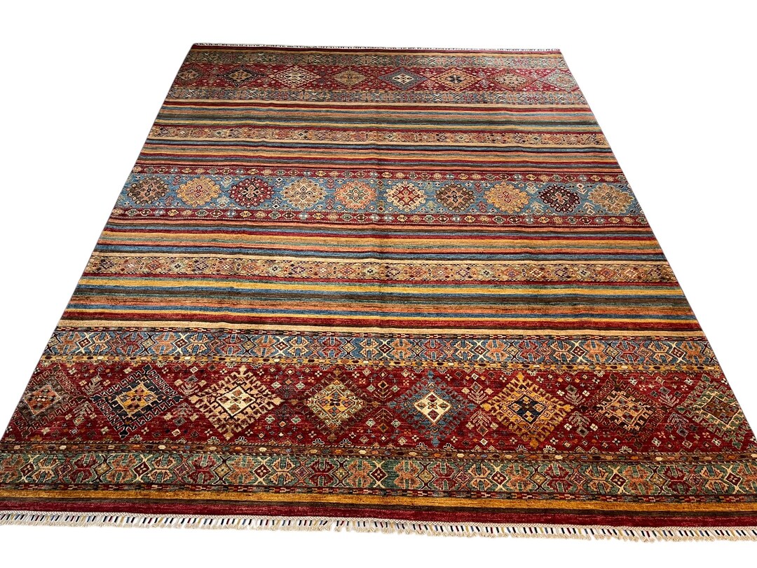 9x12 Red Khorjin Tribal Area Rug - Afghan Hand Knotted Veg Dye Wool ...
