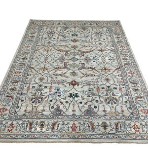 9x12 Ft Cream Bidjar Oriental Area Rug - Afghan Hand Knotted Veg Dye Floral Area Rug - Rug for Living Room - Bedroom Rug - Oriental Rug