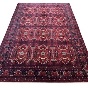 8x12 Red Persian Baluch Area Rug - Afghan Hand Knotted Veg Dye Wool Tribal Floral Area Rug - Rugs for Living Room - Bedroom Rug