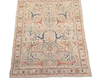 Alfombra Bidjar gris de 9 x 12 pies - Alfombra afgana de lana teñida a mano con diseño floral - Alfombras para sala de estar - Alfombra para dormitorio - Alfombra floral