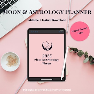 Moon and Astrology Planner | 96 Pages | Lunar Phases| Zodiac Guidance & Spiritual Planning