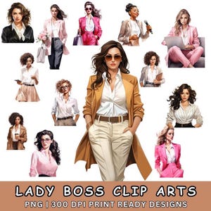 Lady Boss Designs Bundle Empowering Boss Babe Graphics PNG Clipart