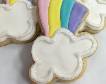 RAINBOW COOKIES, 12 Decorated Sugar Cookie Party Favors