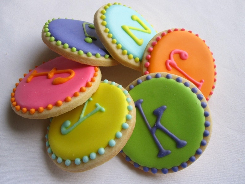 MONOGRAM DOT Sugar Cookie Party Favors, 1 Dozen image 1