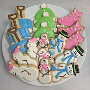 SNOWMAN SUGAR COOKIES, Christmas Sugar Cookie Gift Set, 18 Cookies
