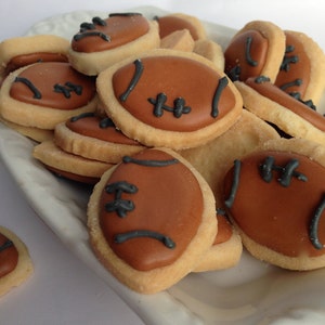 Mini FOOTBALL SUGAR COOKIES, Itty Bitty Sugar Cookies, 1/2 Pound image 1