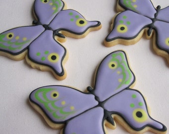 BUTTERFLY SUGAR COOKIES, Sugar Cookie Party Favors, 1 Dozen