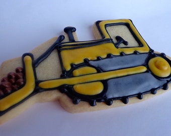 BULLDOZER SUGAR COOKIES, 12 Favores de Galleta de Azúcar Decoradas