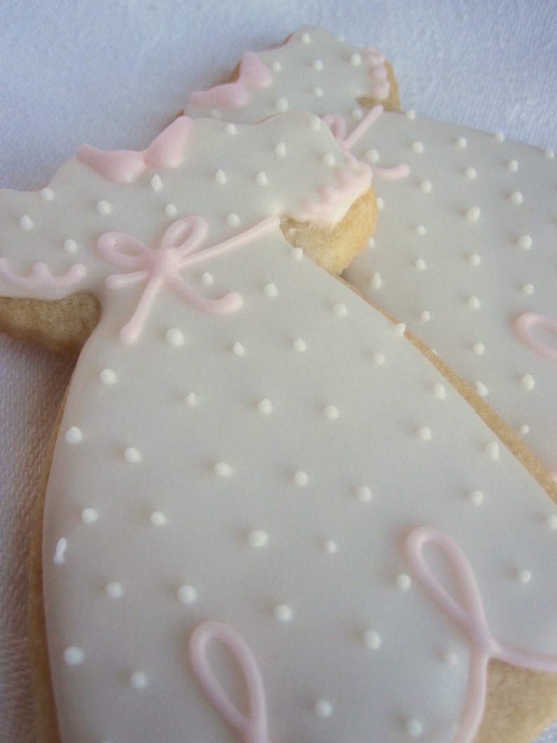 BAPTISM DRESS COOKIES 12 Decorated Sugar Cookie Party Favors Etsy