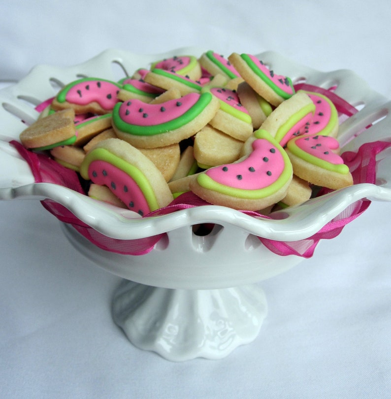 Mini WATERMELON SUGAR COOKIES, Itty Bitty Sugar Cookies, 1/2 Pound image 1