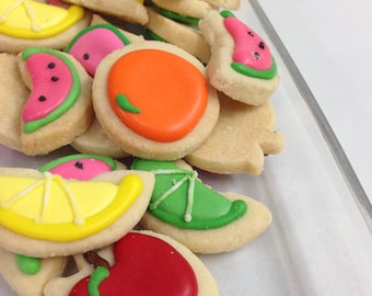 Mini FRUIT SUGAR COOKIES, Itty Bitty Sugar Cookies, 1/2 Pound