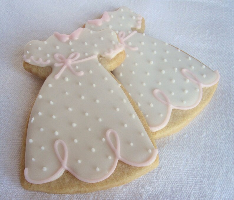 BAPTISM DRESS COOKIES 12 Decorated Sugar Cookie Party Favors Etsy