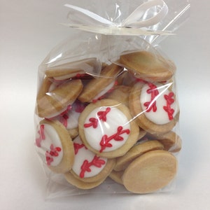 Mini BASEBALL SUGAR COOKIES, Itty Bitty Sugar Cookies, 1/2 Pound