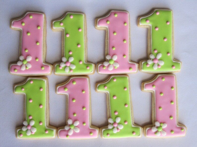 NUMBER ONE Sugar Cookie Birthday Party Favors 1 Dozen - Etsy