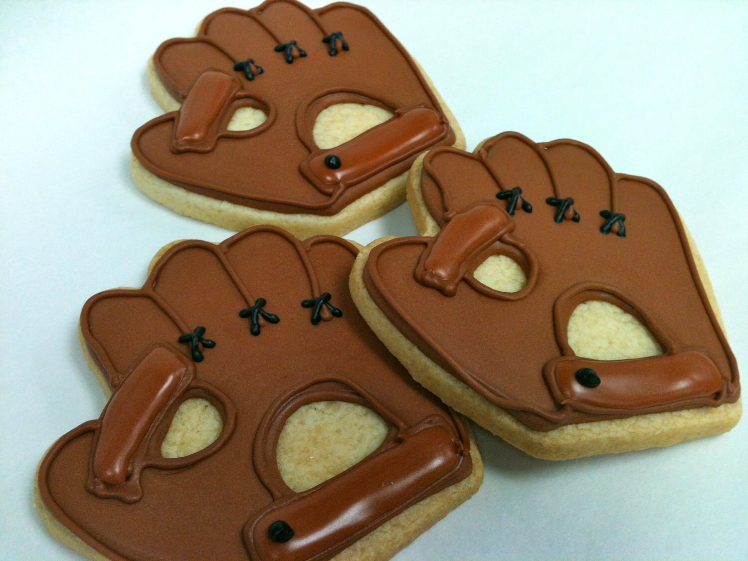 BASEBALL GLOVE COOKIES 12 Decorated Sugar Cookie Party Favors Etsy