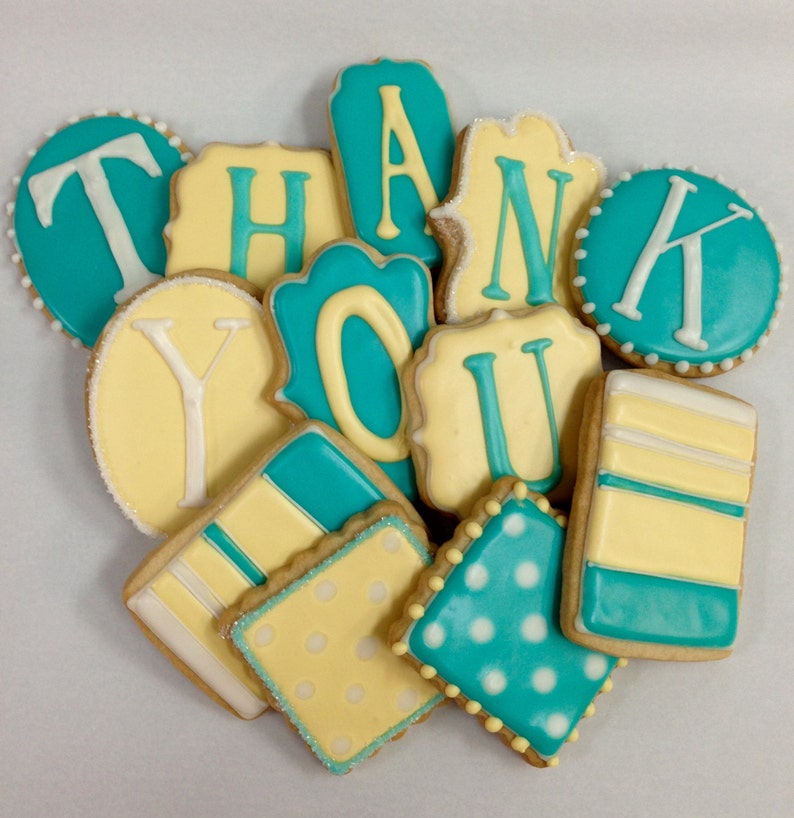 THANK YOU COOKIES Sugar Cookie Gift Box Set of 12 Etsy