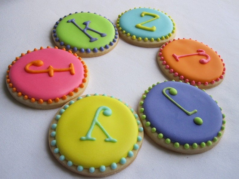 MONOGRAM DOT Sugar Cookie Party Favors, 1 Dozen image 2