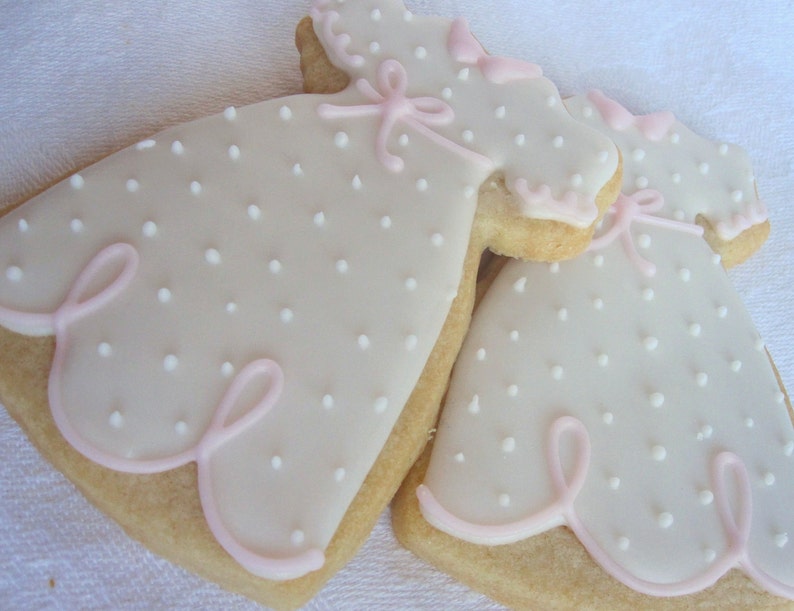 BAPTISM DRESS COOKIES 12 Decorated Sugar Cookie Party Favors Etsy