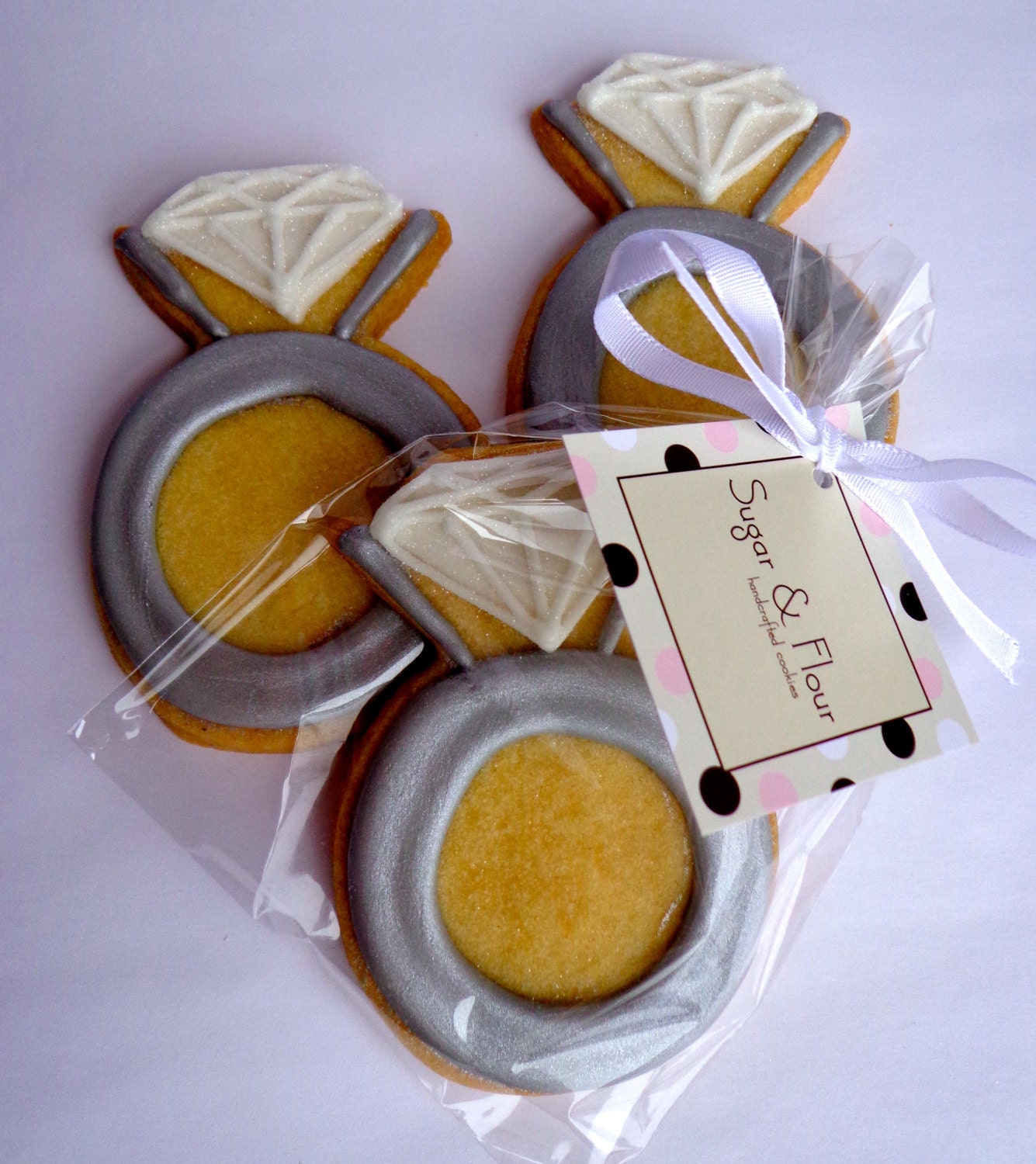 DIAMOND RING COOKIES 12 Decorated Sugar Cookie Party Favors Etsy