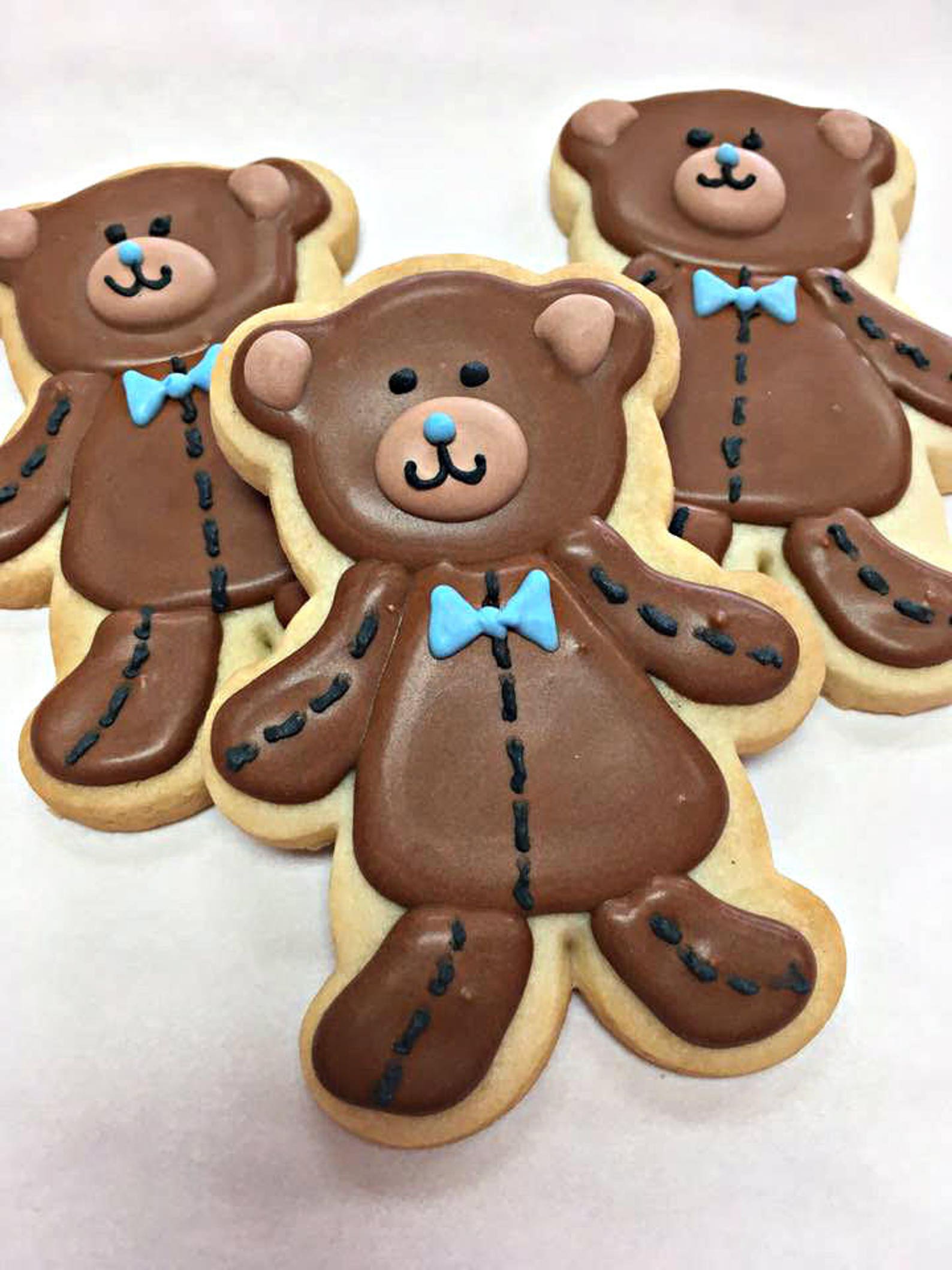 TEDDY BEAR COOKIES, 12 Decorated Sugar Cookie Party Favors Etsy