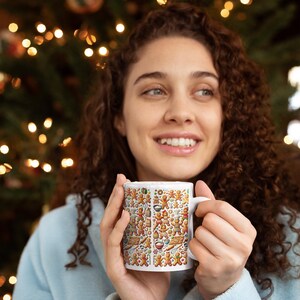 Feestelijke peperkoekmok, gezellig cadeau warme cacao, koffiekopje vakantie, kerstkeukendecor, bakliefhebber aanwezig