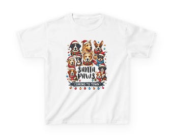 Santa Paws Kids Tee: Adorable Dog Christmas Shirt