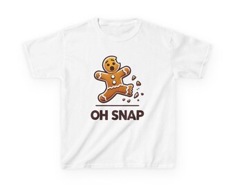 Funny Gingerbread "Oh Snap" Kids Christmas Tee