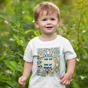 Dogs Are My Favourite Type of People Kids Heavy Cotton Tee, Cute Animal T-Shirt, Pet Lover Gift, Birthday Present, Fun Playwear, Kids