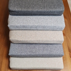 Handmade Linen Bench Cushion - Custom Sizes Available - Eco-Friendly Home Decor