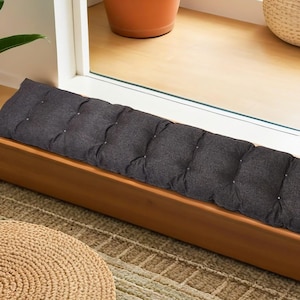 Handmade Custom Bench Cushion with Ties, Eco-Friendly Linen, Cotton, Velour Fabrics, Perfect Chair Pad or Window Seat Cushion