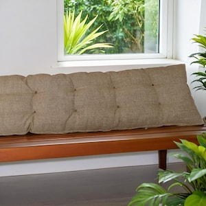 Custom Bench Cushion with Ties, Handmade Seat Cushion for Bench, Chair, or Window Seat, Linen, Cotton, Velour, Eco-Friendly