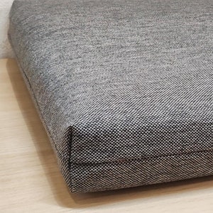 Handmade Custom Bench Cushion with Ties, Custom Chair Cushion or Window Seat Cushion - Linen, Matting, Boucle Fabric - Free Shipping