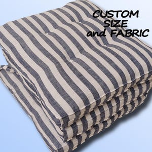 Handmade Linen Bench Cushion - Custom Sizes Available - Eco-Friendly Home Decor