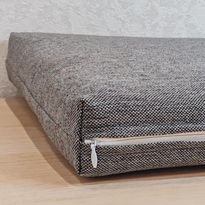 Handmade Bench Cushion with Ties, Custom Chair or Window Seat Pad, Linen, Velour, Cotton, Eco-Friendly