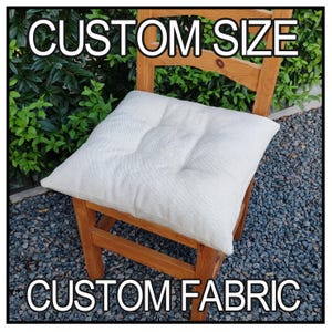 Linen & Boucle Chair Cushions - Custom Size - Matting Options - Foam/Fiberball Fill