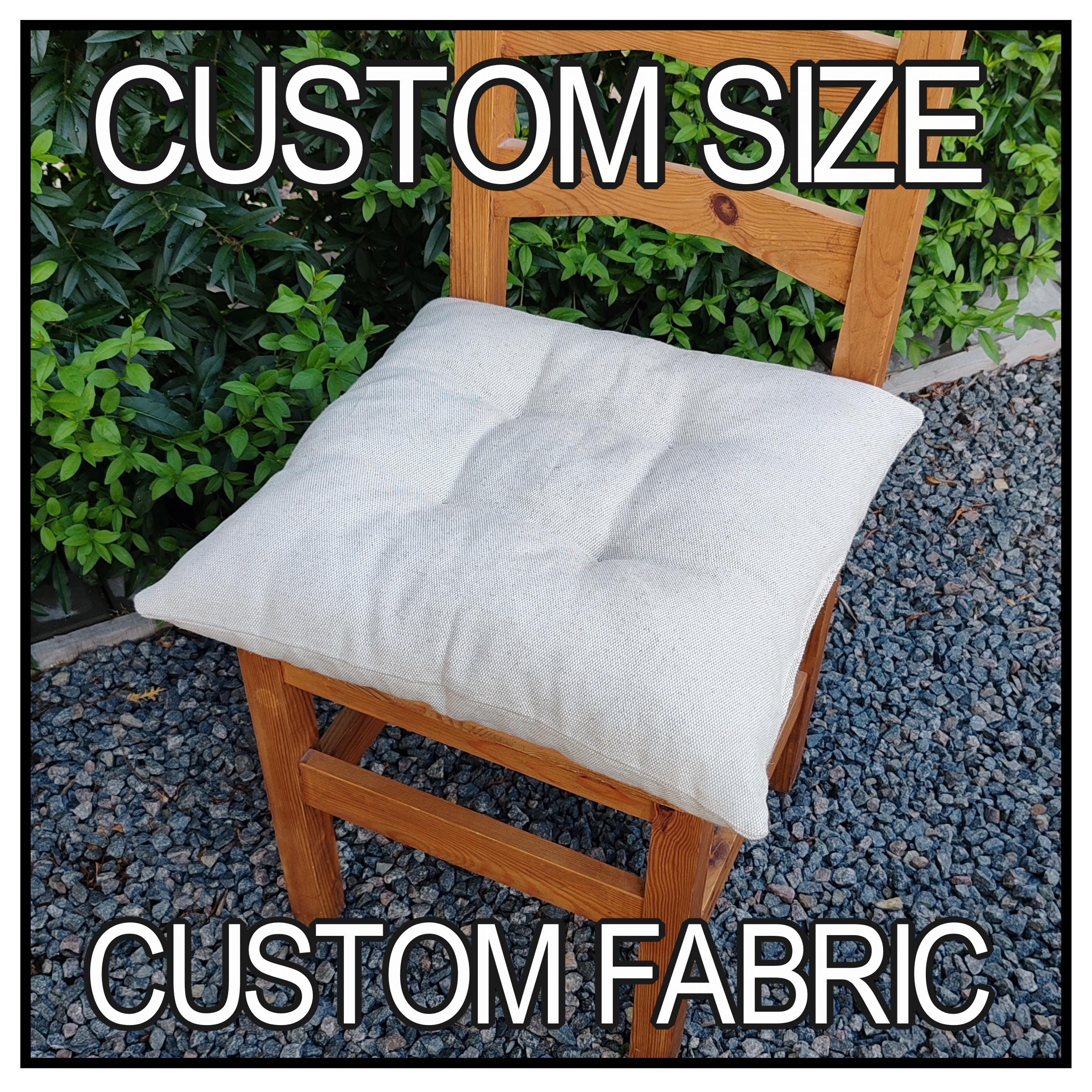 Linen & Boucle Chair Cushions - Custom Size - Matting Options - Foam/Fiberball Fill