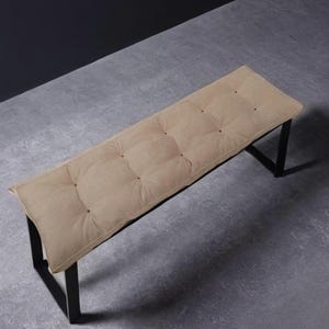 Handmade Bench Cushion with Ties, Custom Chair or Window Seat Pad, Linen, Velour, Cotton, Eco-Friendly