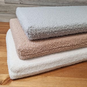 Handmade Bench Cushion with Ties, Custom Chair or Window Seat Pad, Linen, Velour, Cotton, Eco-Friendly