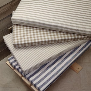 Linen Bench Cushion and Chair Cushion - Window seat cushion - Custom Sizes and Fabrics Available