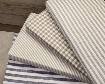 Linen Bench Cushion and Chair Cushion - Window seat cushion - Floor pillow - Custom Sizes and Fabrics Available