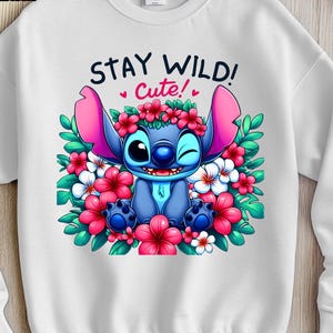 Stitch Floral Png, Cartoon Summer Vibes Splash Design Png, Stitch Summer Png, STITCH Sublimation Design, Digital File Download