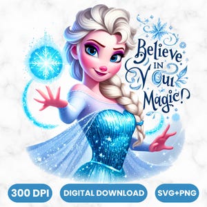 Elsa PNG: Princess Clipart for Sublimation (Digital Download)