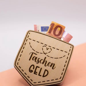 Geschenkidee Taschengeld Geldgeschenk Wunscherfüller Geschenkkarte Glückwunschkarte Holz Personalisierbar Grußkarte Geburtstag für Kinder