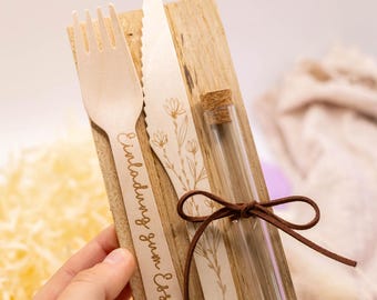 Einladung zum Essen Gutschein Geschenkidee  Gutscheinidee aus Holz Restaurant Personalisierbar Frühstück Geburtstag Kleinigkeit Weihnachten